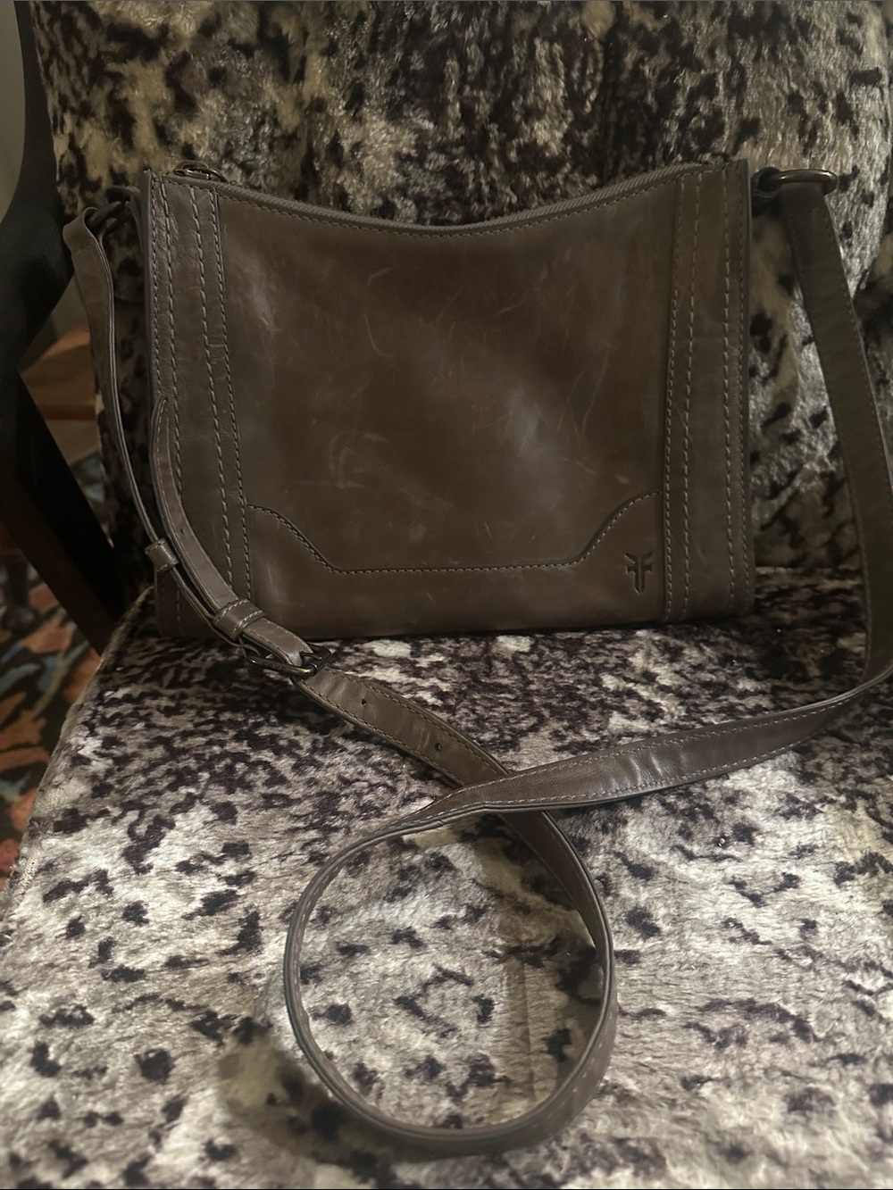 Frye Dark Brown Leather Crossbody with Adjustable Strap